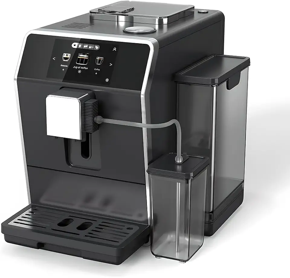 MCLINE Máquina de café expresso totalmente automática com moedor e espumador de leite - cafeteira multifuncional, 19 bar de alta pressão, mais de 40 receitas