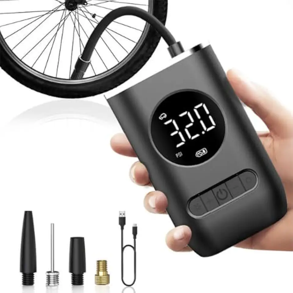Bomba de Ar, Compressor Portátil Digital | Lanterna LED | Ideal P/Encher Pneus de Carro, Moto, Bike, Bicicleta, Bola e Piscina Inflável | Marca Layed®