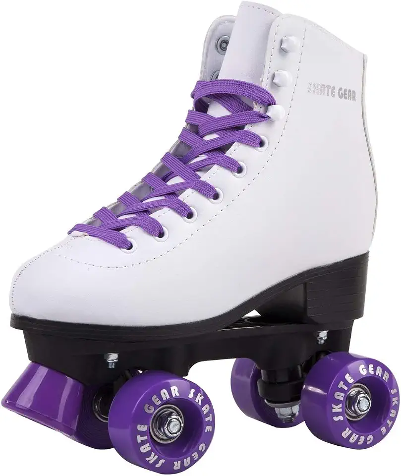 Skate Gear Patins Quad Roller com suporte extra para crianças e adultos (roxo, juvenil 3)