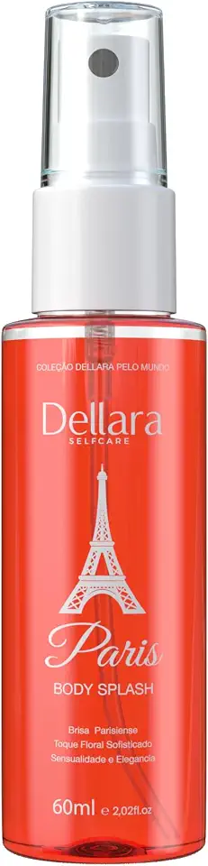 Dellara Body Splash Paris 60ml - Fragrância Floral Sofisticada, Perfume Corporal Leve e Refrescante, Ideal para Uso Diário - Coleção Dellara pelo Mundo