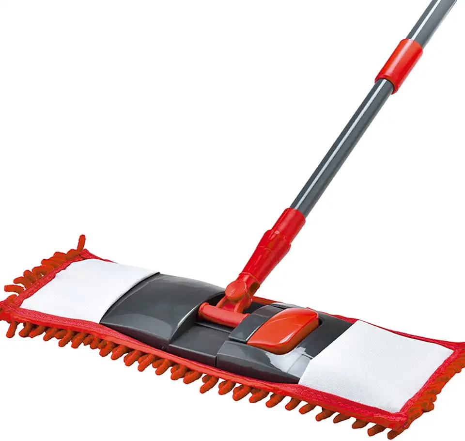 Powermaid Mop Flat Básico com Cabo de Aço Ajustável e Rodo de Microfibra Chenille com Textura