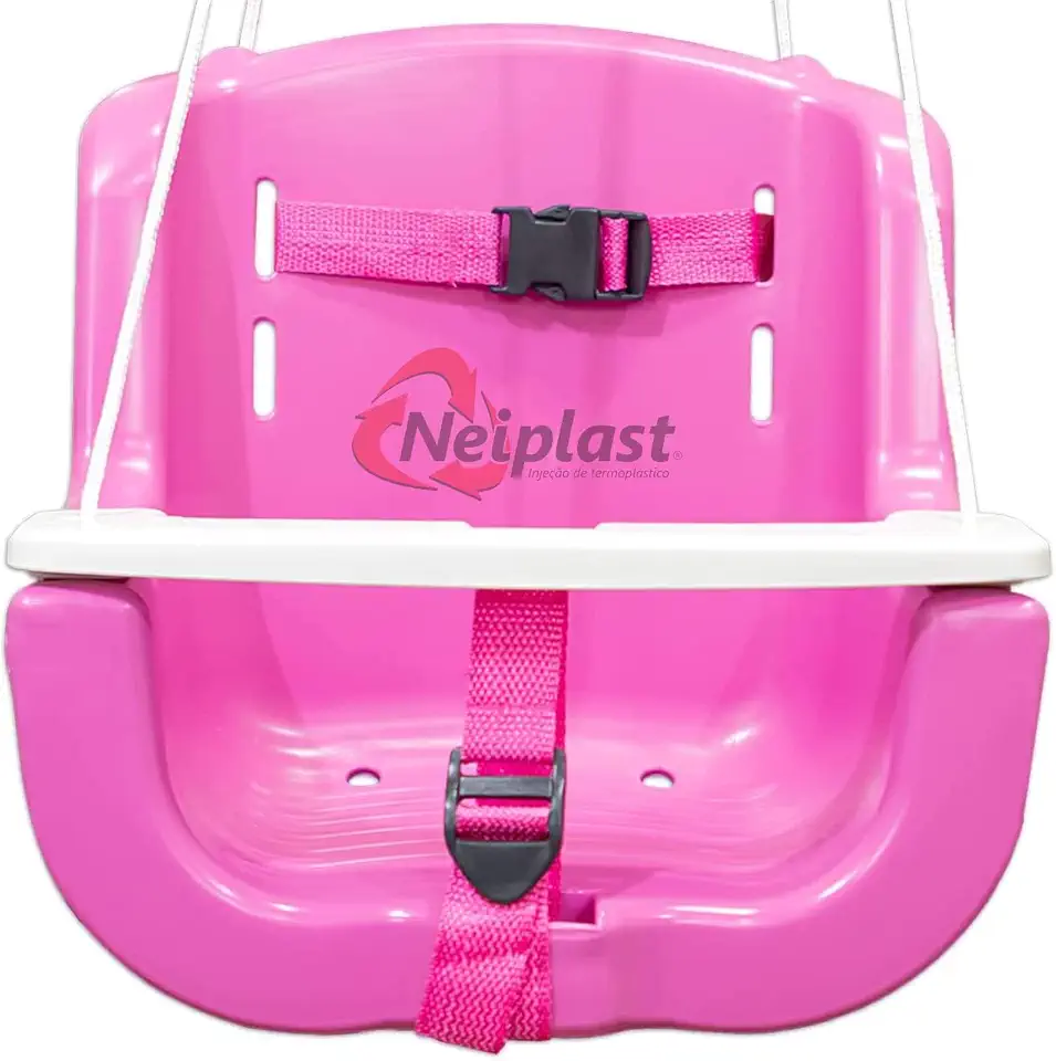 Balanço Plástico Infantil (C/Cinto e Trava de segurança) (ROSA)