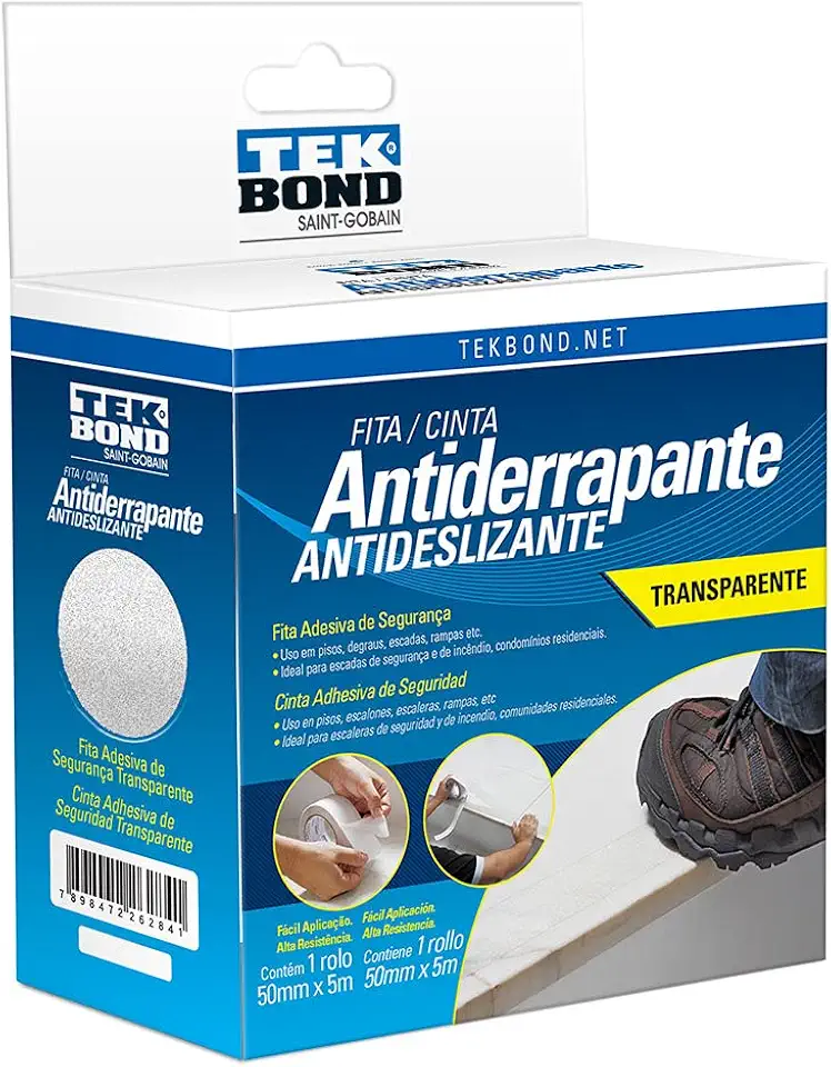 Fita antiderrapante Tekbond transparente 50mmx5m