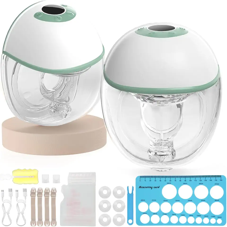 Bomba de leite oculta sem as mãos(dois), Bomba de tirar leite elétrica vestível, 3 modos e 9 ajustes de marcha, design sem BPA e à prova de vazamentos, Quatro tamanhos de flange de 17-24 mm