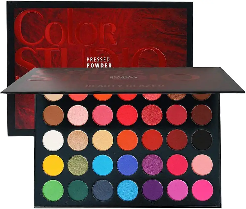 MYUANGO Paleta de sombras Color Studio, paleta de maquiagem altamente pigmentada de 35 tons, fosco e cintilante, sombra de olhos à prova d'água, palete de maquiagem sem crueldade