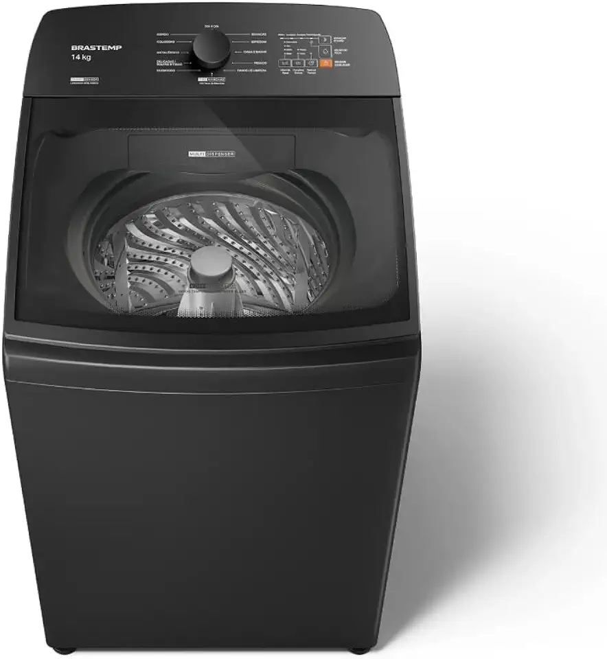 Máquina de Lavar Cinza Platinum Brastemp 14kg com Smart Sensor e Função Reduzir Tempo - BWJ14A9 110v