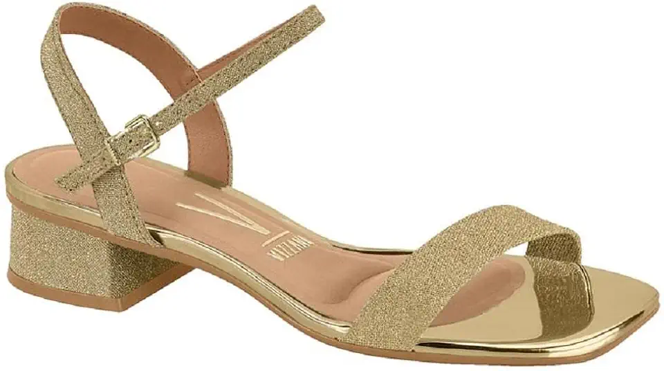 Sandália Feminina Salto Bloco Pelica Vermelho Vizzano 6454.111