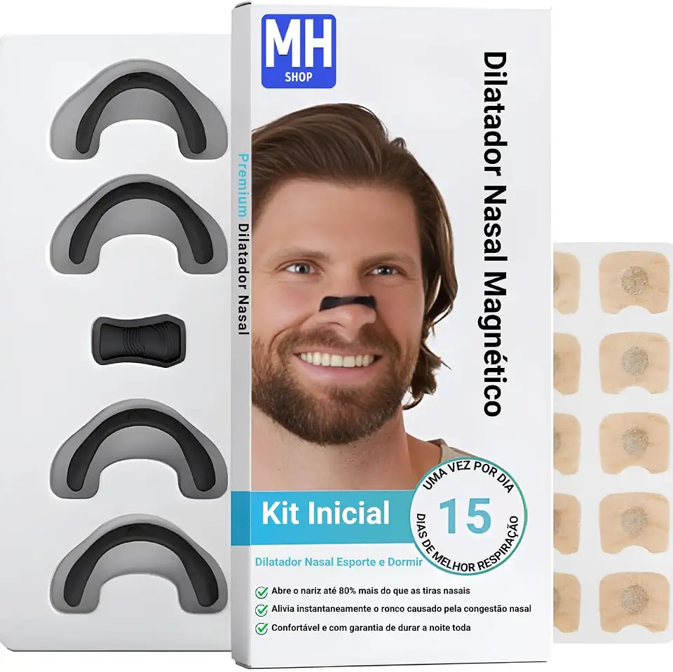 Dilatador Nasal Magnetico Anti Ronco e Apneia do Sono – Respira Max | Melhore a Respiração e Durma Melhor com o Dispositivo Respire Melhor (Preto)