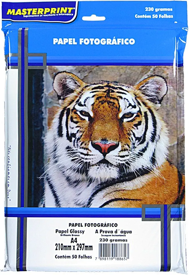 Papel Fotográfico Glossy Masterprint A4 230 Gramas 50 Folhas