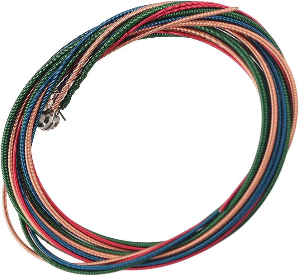 Aramox Cordas de Baixo Elétrico de 4 Cordas, Aço de e Liga de Níquel, Suave Anti-ferrugem Leve, Com 4 Cores Azul Rosa Vermelho Amarelo Verde, para Baixo Iniciante