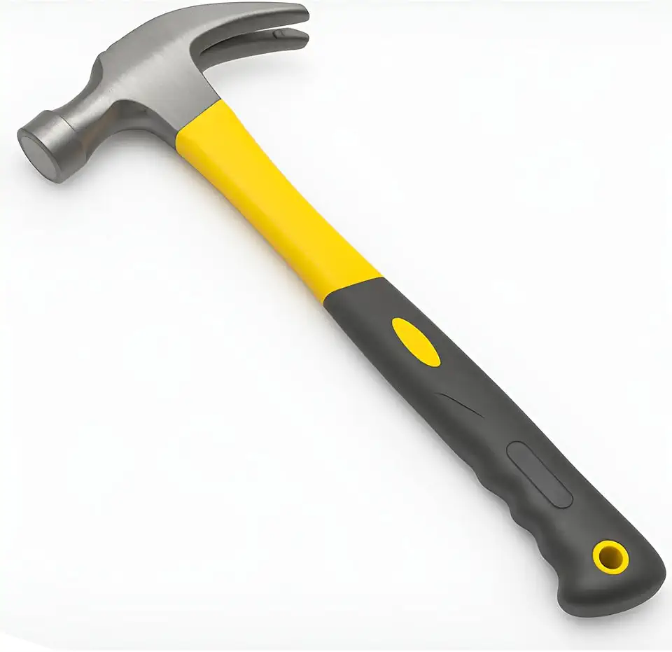 Martelo Unha Cabo de Fibra Emborrachado Cabeça De Aço 25mm 270g - Ferramentas Carpinteiro Profissional