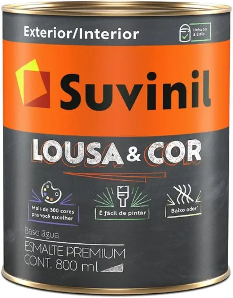 Tinta Suvinil Lousa e Cor Acetinado Preto Absoluto (R756) 800ml