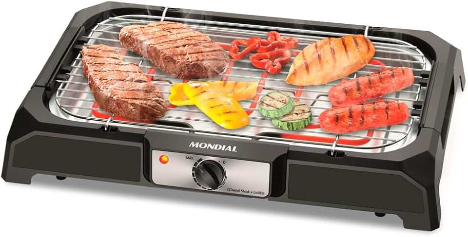 MONDIAL Churrasqueira Elétrica, Preto, 1800W, 110V - CH-05