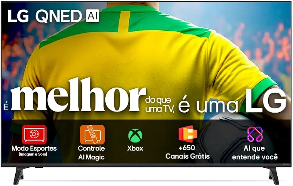 Smart TV 4K 86" LG QNED73 Portal de Games Processador AI α7 Ger8 4K Super Upscaling Google Cast Integrado Controle AI Magic WebOS 25 Modo Esportes Alerta de Esportes