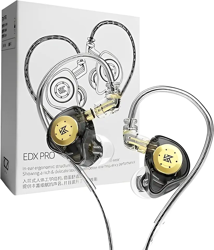 Fone De Ouvido Profissional KZ EDX Pro Intra-auricular, Driver Dinâmico Magnético Composto de 10mm, Cabo Substituível, Original - Perfeito para Cantores - AlverSun