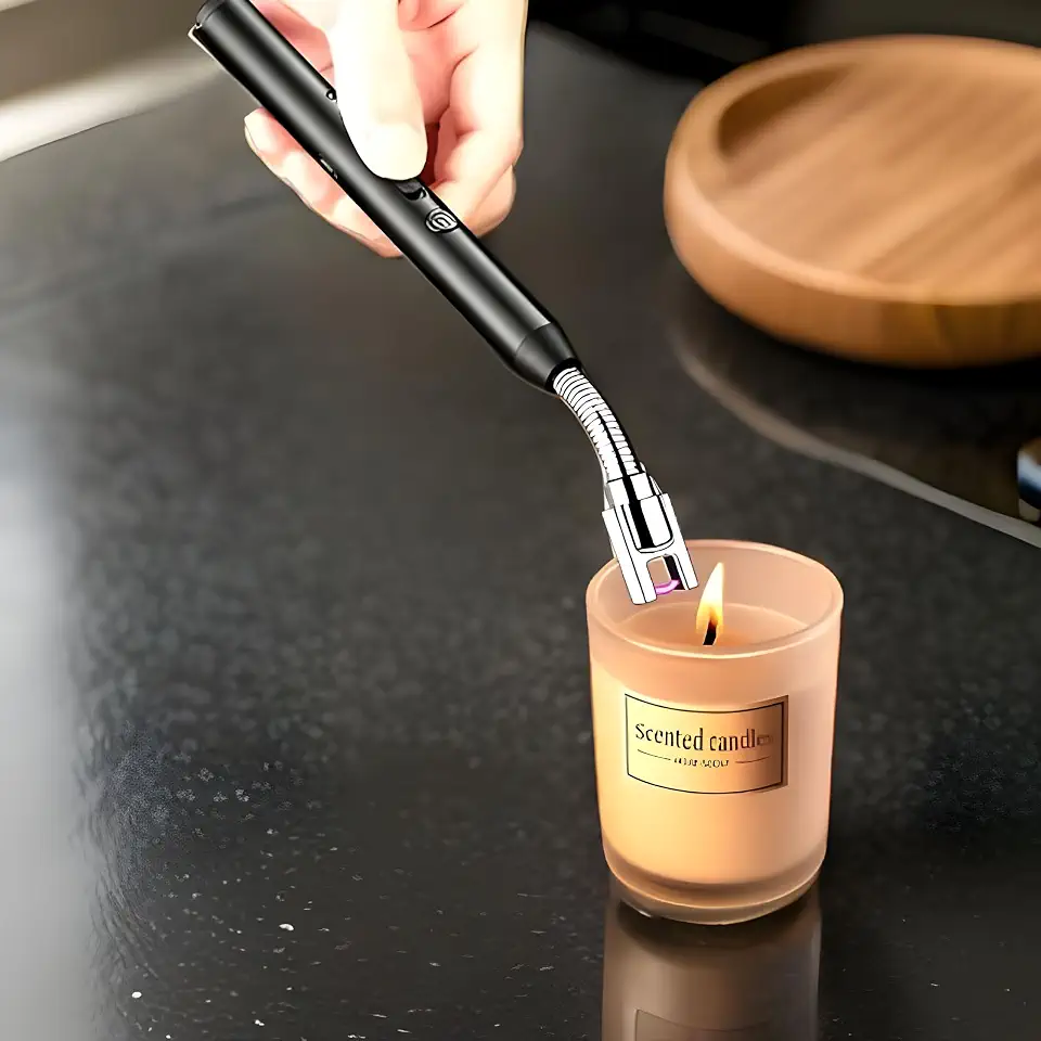 Acendedor Elétrico USB, Recarregável, Flexível, Rotação 360°, Para Fogão, Velas E Churrasco, À Prova De Vento, Marca VARENZIA
