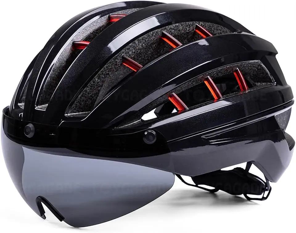 FINYQBET Capacete Bicicleta Adulto, Leve, PC+EPS com Viseira Magnética, Capacete de Ciclismo Adulto Masculino Feminino para Estrada e Montanha, Ajustável 58-62cm