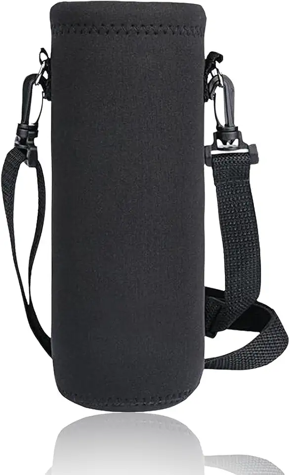Bolsa de neoprene ajustável para garrafa de água, capacidade de 1000 ml com alça para facilitar o transporte