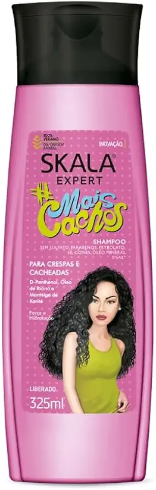Skala Shampoo 325Ml Mais Cachos | Fórmula livre de sulfatos que limpa, nutre e entrega ultra reparação com espuma cremosa.