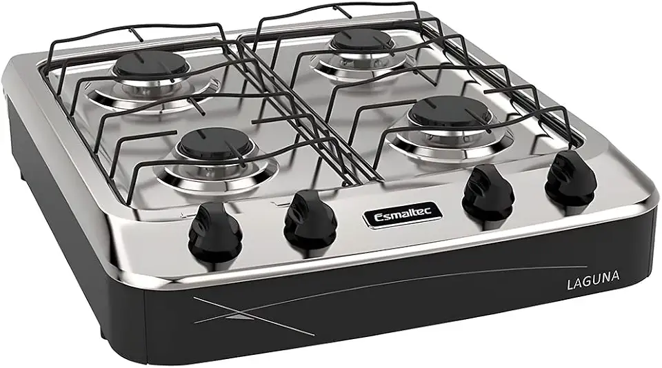 Fogão 4B Laguna Mesa, Inox - 0104001457, Preto, Esmaltec