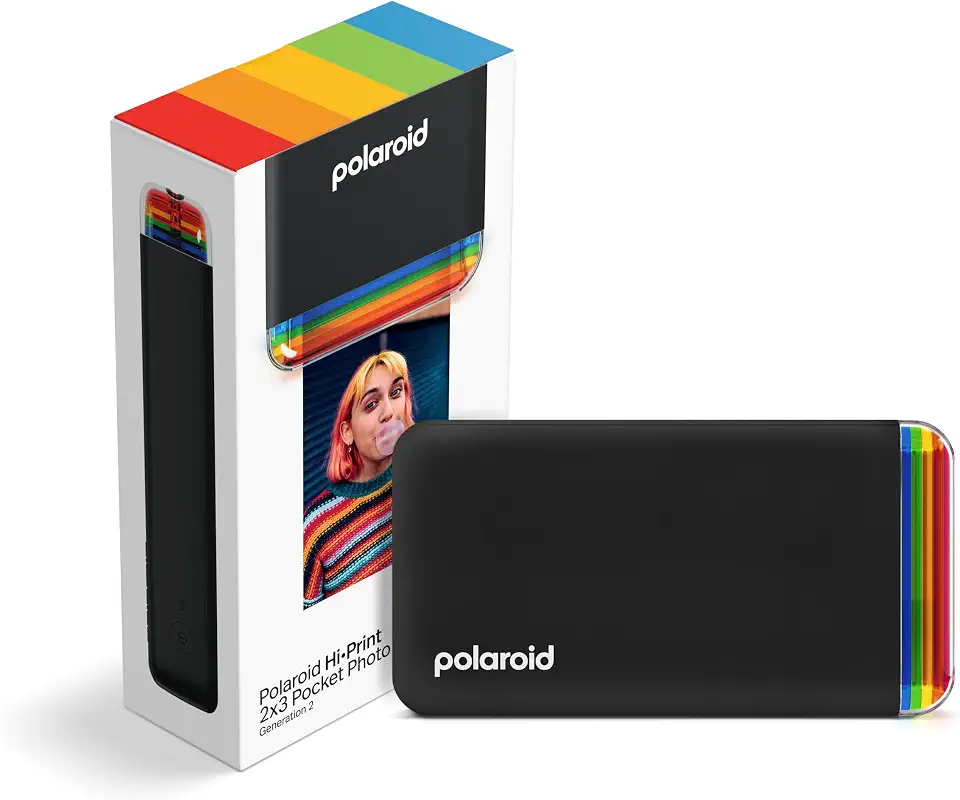 Polaroid Hi-Print - 2ª geração Bluetooth conectado 2 x 3 Pocket Photo Dye-Sub Printer - Somente impressora preta (9129)