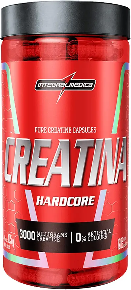 Integralmedica - Creatina em Cápsulas Hardcore - 100% Pura e Monohidratada - 120 Cápsulas