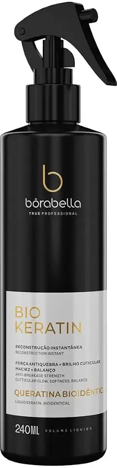 Queratina Líquida Borabella: Reconstrução Capilar para Fios Danificados Pós-química, 240ml - Força e Brilho