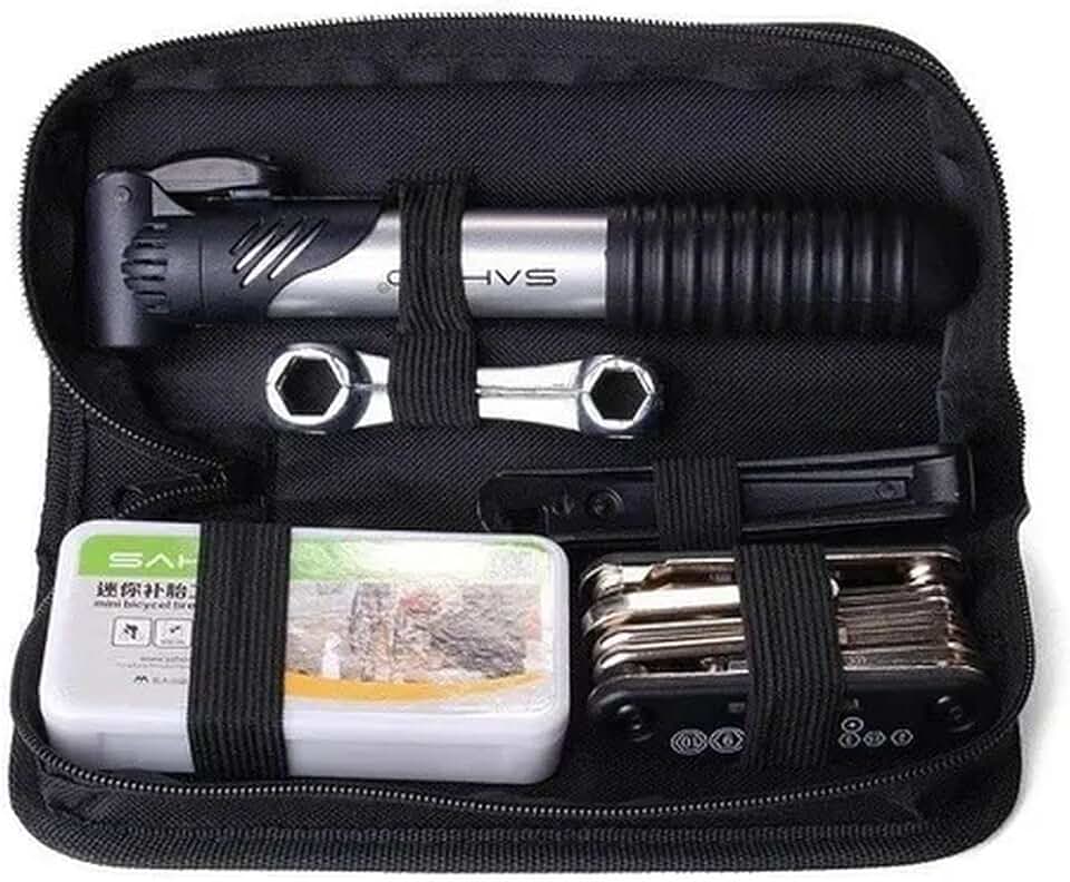 Kit Ferramentas Bike Chaves Remendo Reparo Pneu Bolsa Quadro