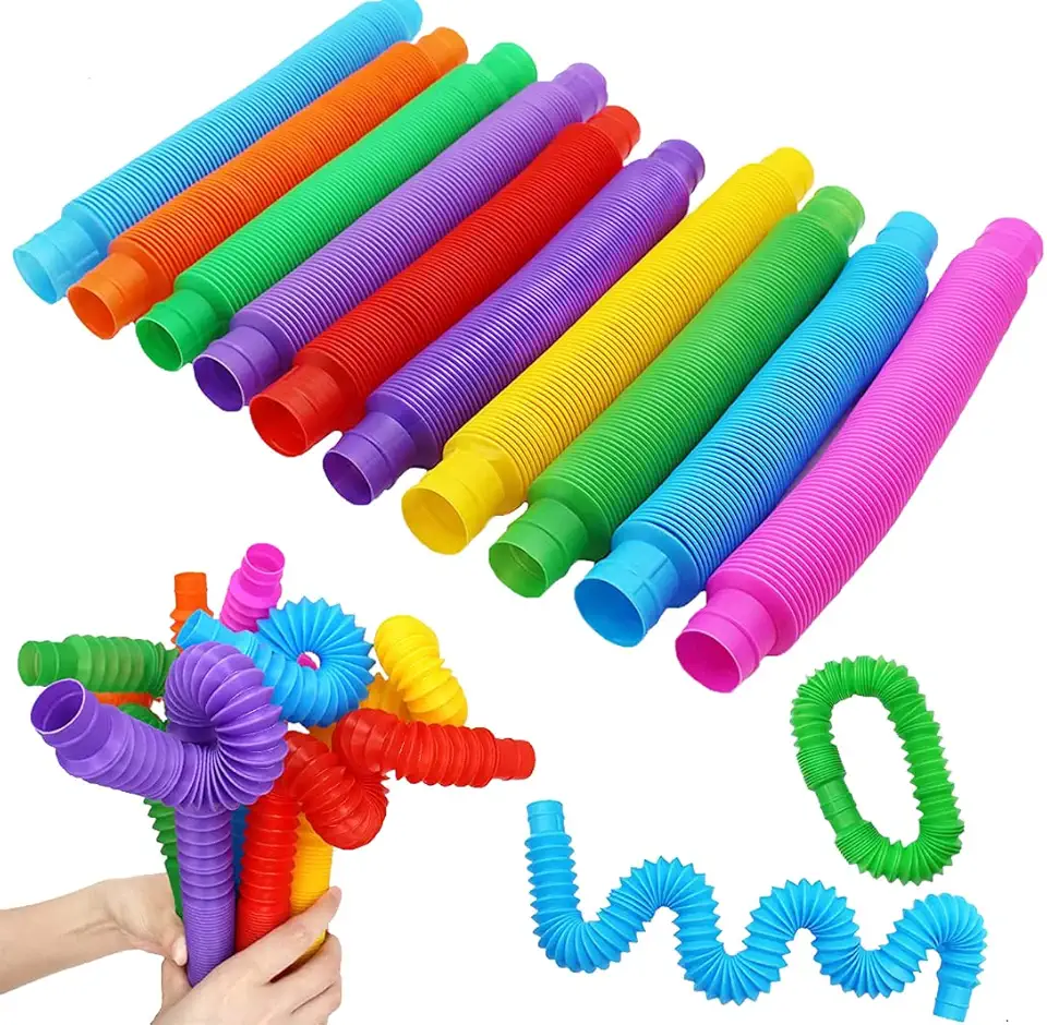 6 Poptube Tubo Fidget Tube Toys Folding Pop It Anti Estresse Autismo Desenvolvimento