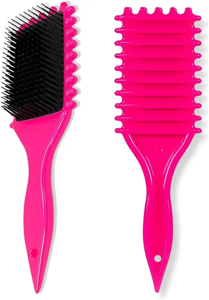 Escova Cabelo Fitagem Finalizadora Onda Profissional - Modelar e Definir Cachos Raquete Wave Mechas Premium CORES SORTIDAS
