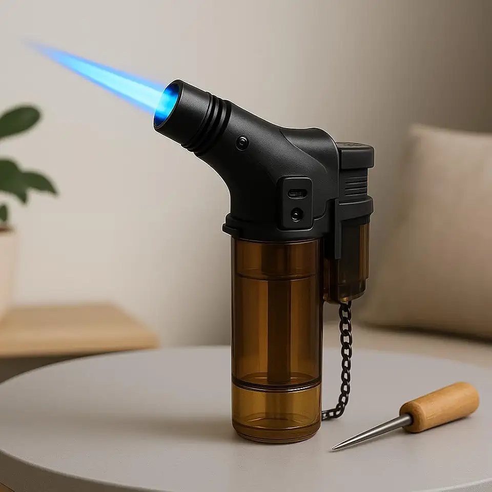 Mini Maçarico Portátil Multiuso Recarregável | Chama Ajustável até 1300°C | Ideal para Culinária, Camping, Artesanato, Solda Leve e Uso Doméstico