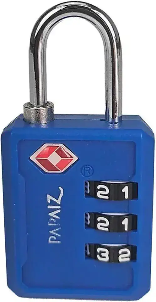 Cadeado Com Segredo Numérico 3 Dígitos Tsa Zamac 30pl Papaiz (Azul)