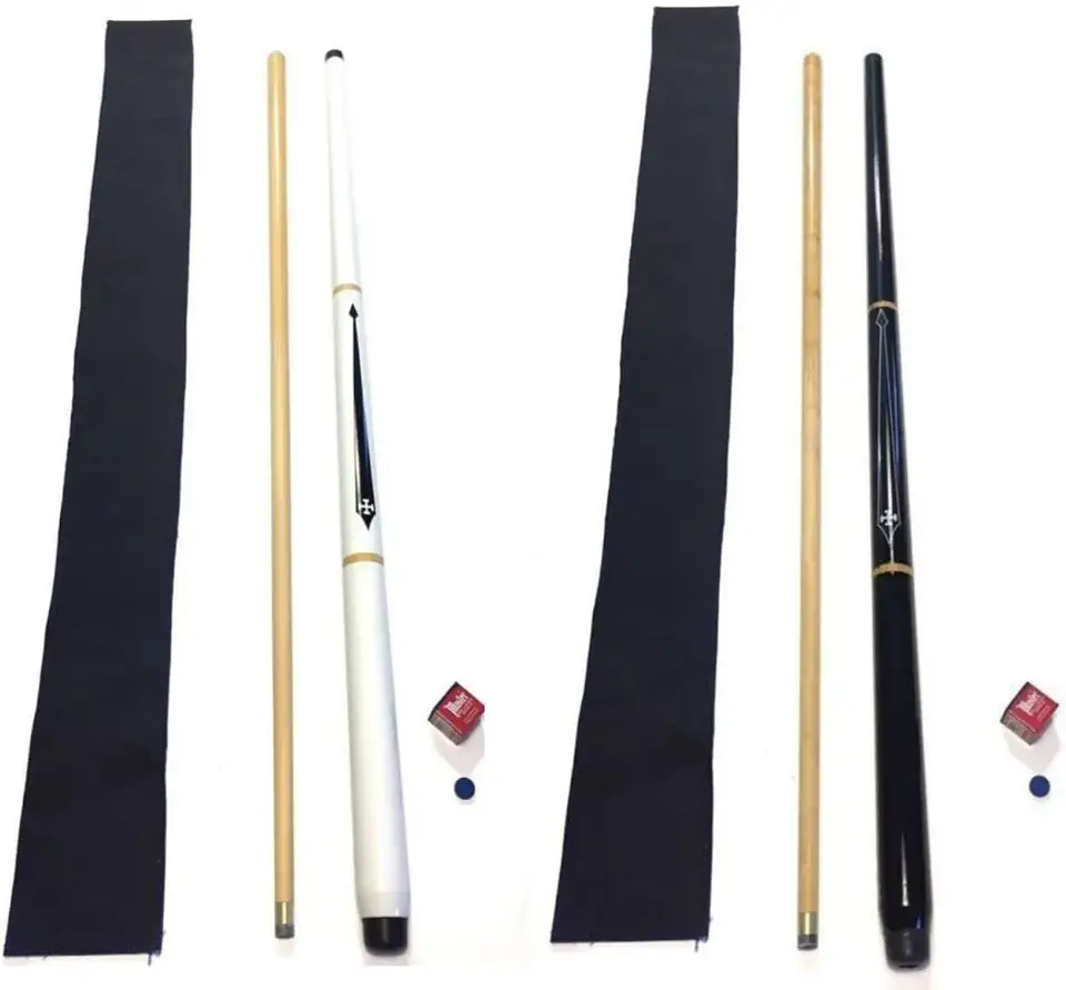Kit Com 2 Tacos Sinuca Bilhar Profissional Cruz Preto/branco