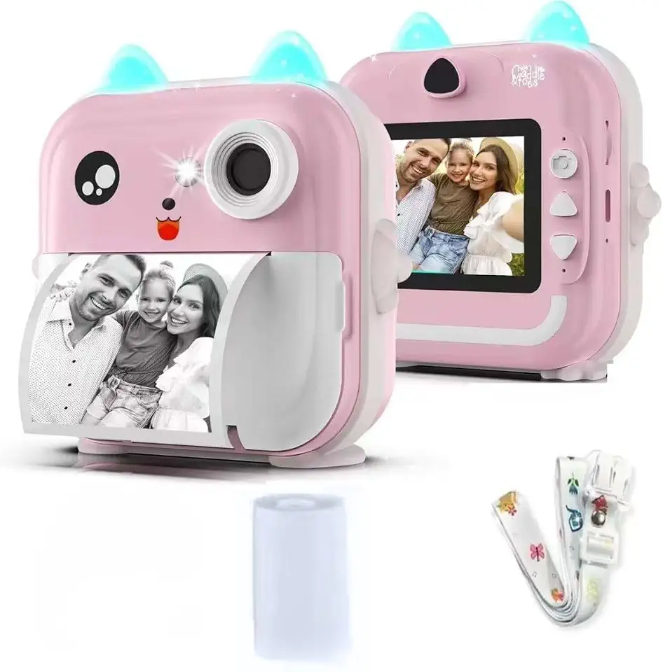 Camera Digital Infantil Com Impressão Instantanea Portatil 20MP, Foto, Video, Jogos Inclusos