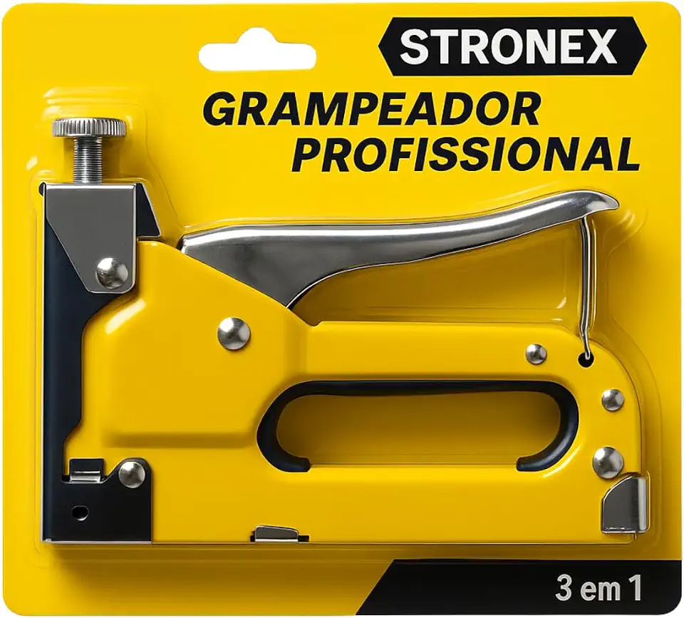 Grampeador Tapeceiro Profissional, Alta Pressão, Compatível com 3 Tipos de Grampo/Cor - Sortida