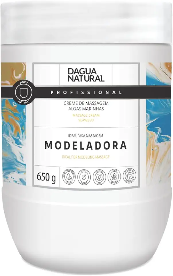 Creme Massagem Algas Marinhas Dagua Natural Profissional Reducao Medidas Celulite Vegano 650g