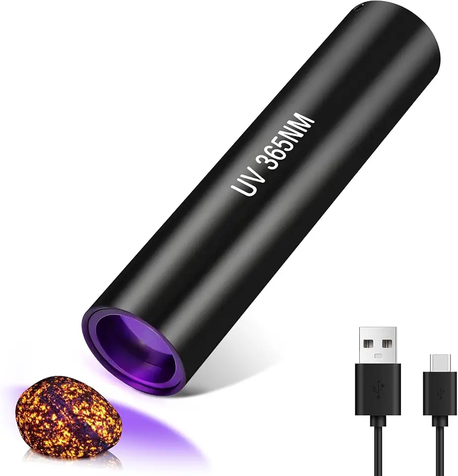 Tobeape Mini Lanterna UV 365nm 10W Recarregável USB-C, Luz Negra Profissional para Detectar Urina de Pet, Manchas, Cura de Resina, Rochas e Escorpiões