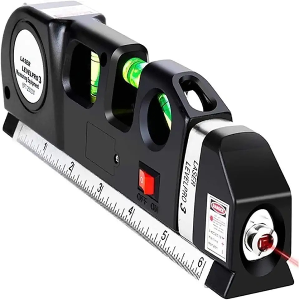 Trena Nível Laser Profissional 2,5m 3 Linhas Horizontal Vertical Cruzado Nível De Bolha Prático E Preciso Para Quadros Prateleiras Painéis Instalações Residenciais E Pequenos Reparos