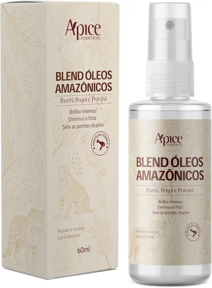 Ápice Blend de Óleos Amazônicos | Óleo Capilar com Pracaxi, Buriti e Pequi para Brilho, Nutrição e Proteção | 60ml