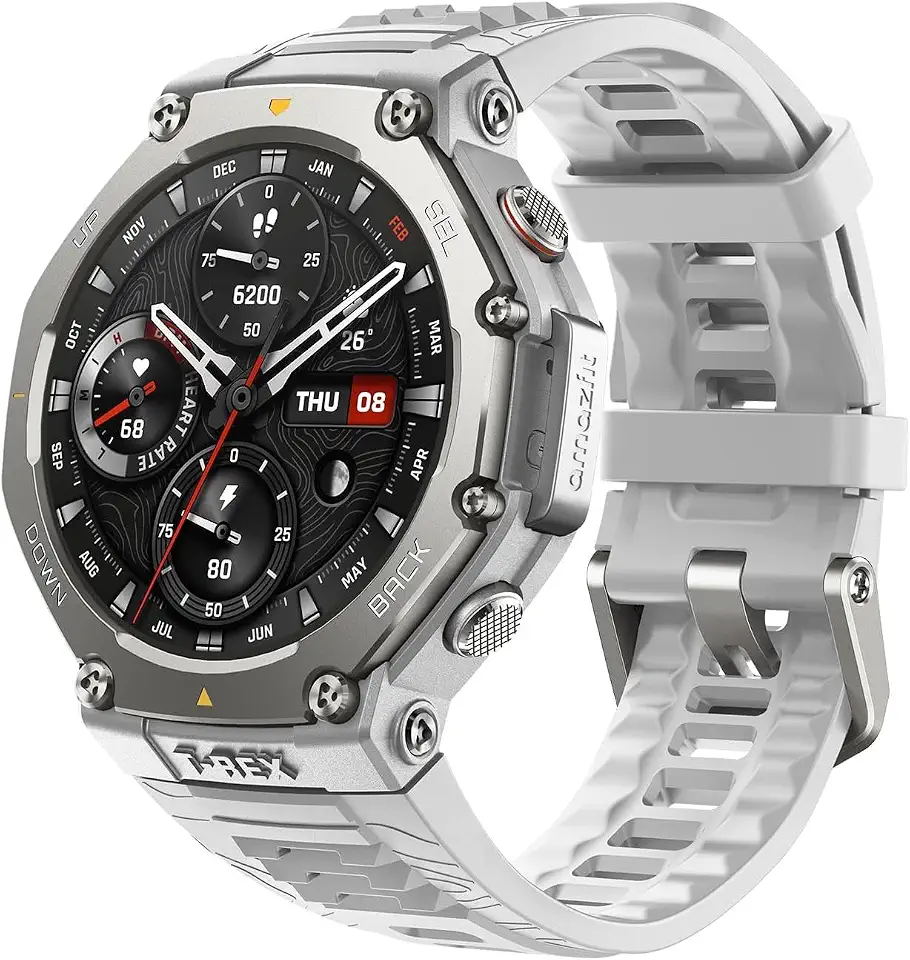 Amazfit T-Rex 3 Relógio Inteligente Robusto/Militar 48mm, GPS (com Privacidade), Mapas Offline, Longa Vida da Bateria,328 Pés Resistente à Água, 170 Modos de Fitness/Desporto (Grey)