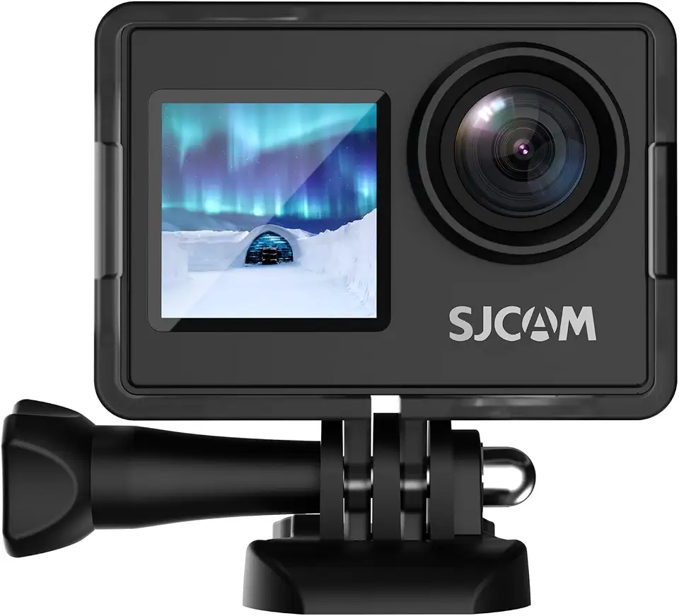 SJ~CAM SJ4000-Câmera de Ação à Prova D'água 30m,Filmadora 4K 40 MP EIS de 3 Eixos, Câmera Subaquática à prova D'água com Campo de Visão de 170°, Zoom de 5X (Tela dupla)
