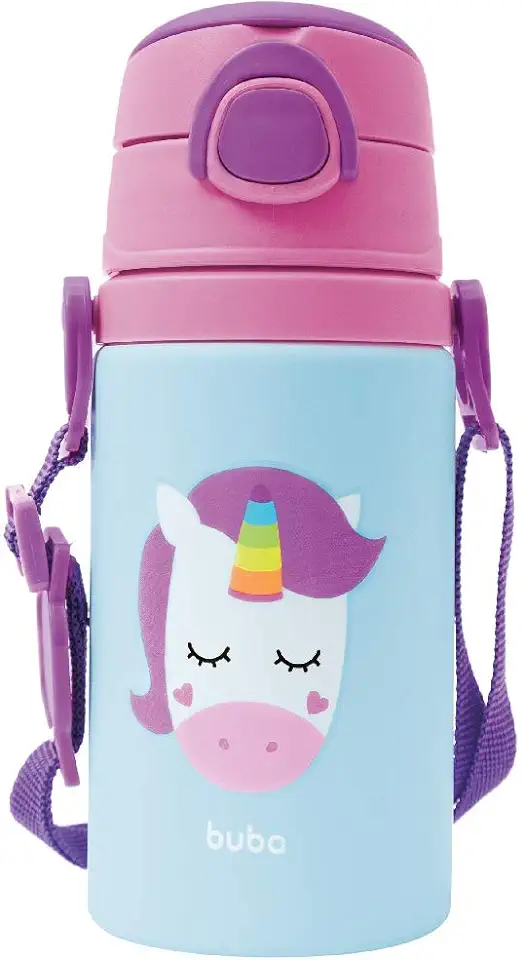 Buba Garrafinha De Aluminio Animal Fun Unicórnio Colorido