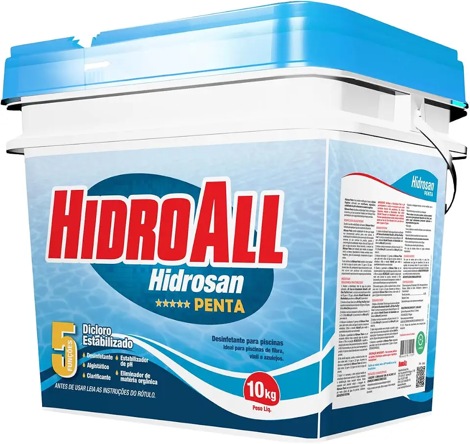 Balde cloro granulado Hidrosan Penta HidroAll - 10 kg