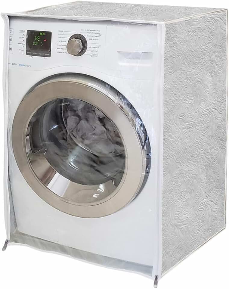 "Capa Para Maquina Frontal Lava E Seca LG Samsung Eletrolux Midea 6Kg 7Kg 8Kg 9Kg 10Kg 11Kg Impermeável Flanelada Com Zíper Proteção Contra Chuva e Raios UV " (Cinza)