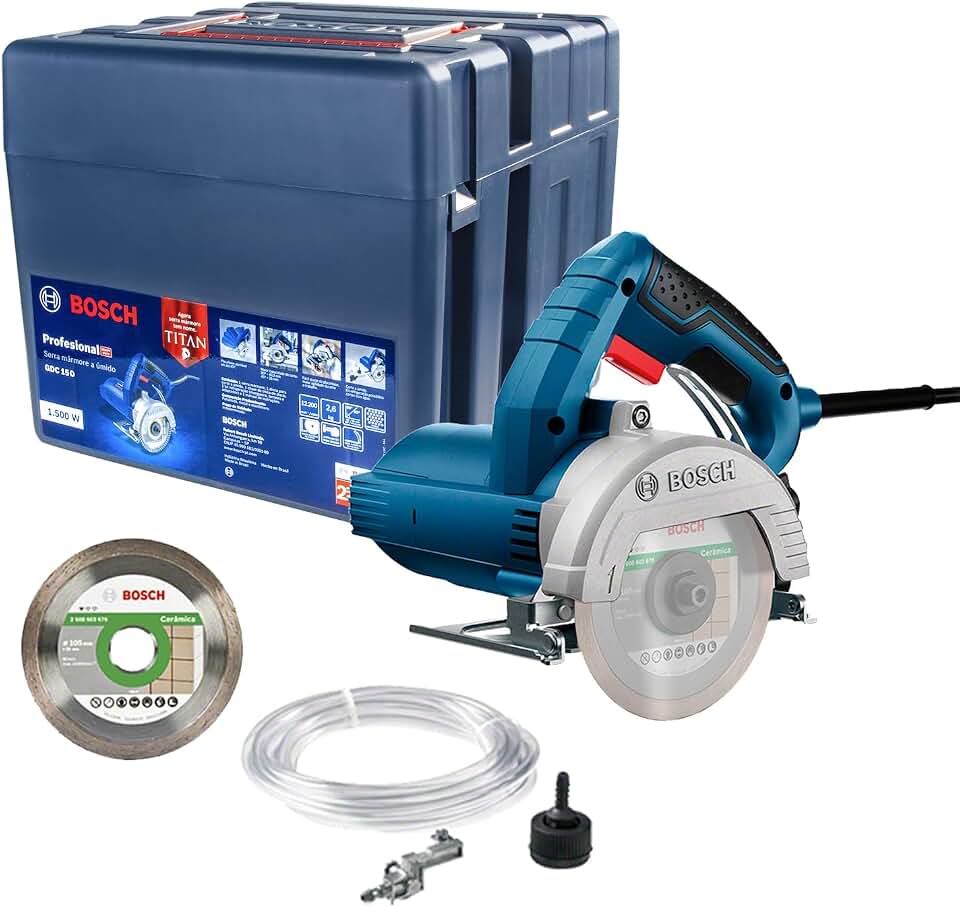 Bosch Serra Mármore GDC 151 TITAN 1500W 127V com maleta, 1 disco e 1 kit refrigeração