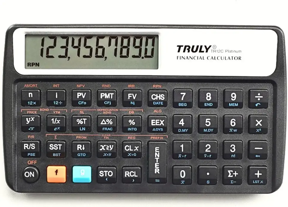 Calculadora Financeira Truly TR12C Platinum +120 Funções RPN (notação Polonesa reversa)