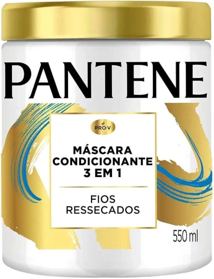 Máscara Pantene Pro-Vitaminas 3 em 1 Condicionante Com Óleo De Argan Para Fios Ressecados 550ml