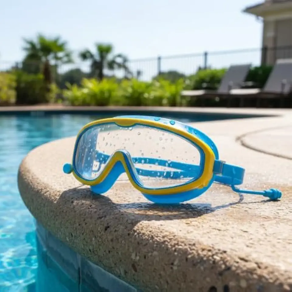 Óculos De Natação Infantil Espelhado Proteção Uv Lentes Antiembaçamento Para Piscina Praia Protetor De Ouvido Integrado Menino Menina Hidroterapia