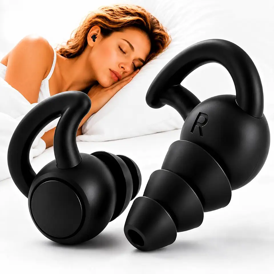 Kit 2 Protetor de Ouvido para Dormir Natação Estudar Abafador de Ruídos Auricular Tampões Protetores Auriculares Reutilizável Hipoalergênico Silicone Moldável