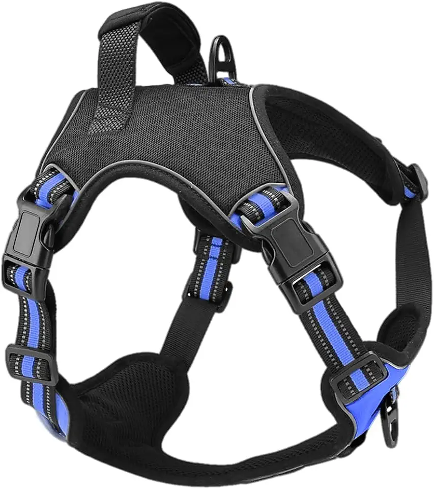 Peitoral Antipuxão Colete Resistente Cães Fortes MADOG Power Tamanho:G;Cor:Azul